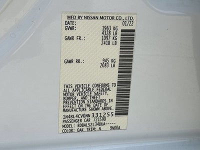 2022 Nissan Altima 2.5 SR