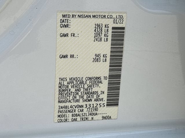2022 Nissan Altima 2.5 SR