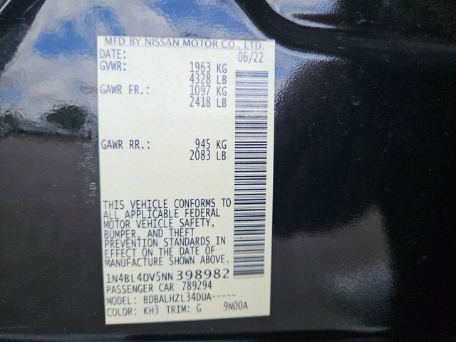 2022 Nissan Altima SV FWD