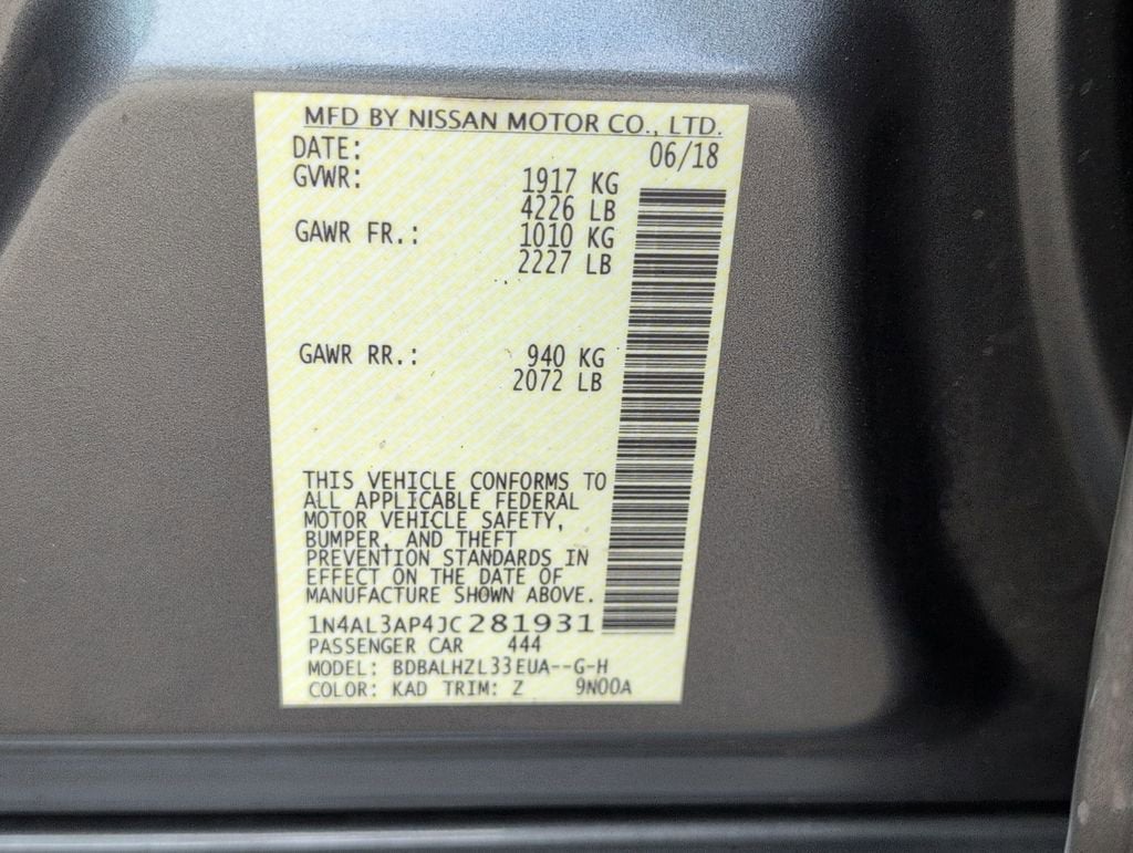 2018 Nissan Altima 2.5 SR